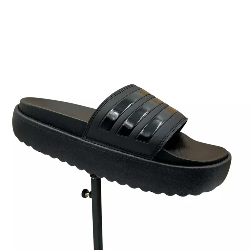 adidas Adilette Platform‎ Slide Sandals Women's Size 8-9 Black - Comfort & Style